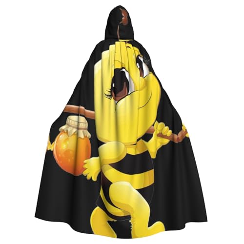 Uusnwaa Umhang mit Kapuze und fliegendem Bienen-Druck, Umhang mit Kapuze, mittelalterlicher Renaissance-Umhang für Damen und Herren, Halloween, Cosplay-Kostüm von Uusnwaa