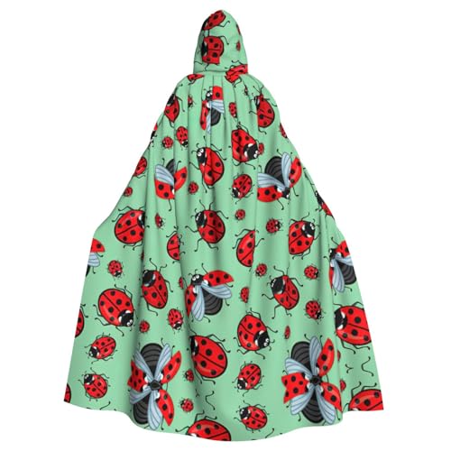 Uusnwaa Umhang mit Kapuze und rotem Marienkäfer auf blauem Hintergrund, Umhang mit Kapuze, mittelalterlicher Renaissance-Umhang für Damen und Herren, Halloween, Cosplay-Kostüm Uusnwaa Umhang mit Kapuze und rotem Marienkäfer auf blauem Hintergrund, Umhang mit Kapuze, mittelalterlicher Renaissance-Umhang für Damen und Herren, Halloween, Cosplay-Kostüm von Uusnwaa