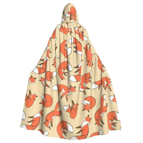 Uusnwaa Umhang mit Kapuze und vielen Füchsen, Umhang mit Kapuze, mittelalterlicher Renaissance-Umhang für Damen und Herren, Halloween, Cosplay-Kostüm Uusnwaa Umhang mit Kapuze und vielen Füchsen, Umhang mit Kapuze, mittelalterlicher Renaissance-Umhang für Damen und Herren, Halloween, Cosplay-Kostüm von Uusnwaa