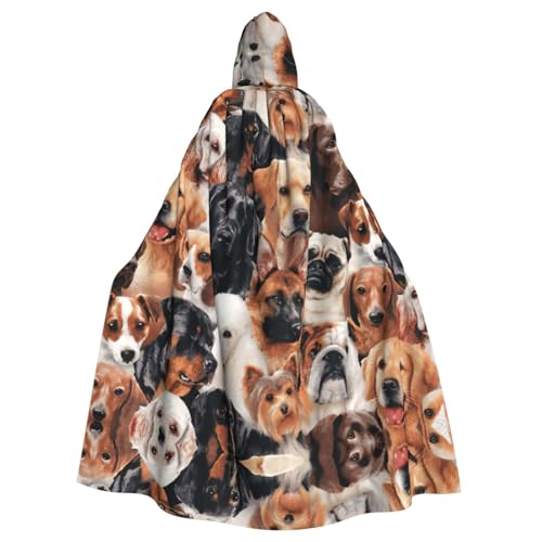 Uusnwaa Umhang mit Kapuze und vielen Hunden, Umhang mit Kapuze, mittelalterlicher Renaissance-Umhang für Damen und Herren, Halloween, Cosplay-Kostüm Uusnwaa Umhang mit Kapuze und vielen Hunden, Umhang mit Kapuze, mittelalterlicher Renaissance-Umhang für Damen und Herren, Halloween, Cosplay-Kostüm von Uusnwaa
