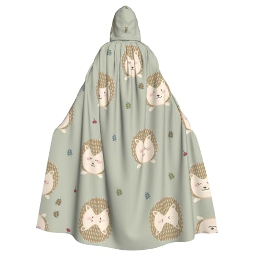 Uusnwaa Umhang mit Kapuze und vielen Igeln, Umhang mit Kapuze, Mittelalter-Renaissance-Umhang für Damen und Herren, Halloween, Cosplay-Kostüm von Uusnwaa