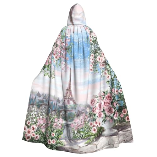 Uusnwaa Wunderschöner Umhang mit Kapuze, Eiffelturm, Paris-Druck, Umhang mit Kapuze, Mittelalter-Renaissance-Umhang für Damen und Herren, Halloween, Cosplay-Kostüm Uusnwaa Wunderschöner Umhang mit Kapuze, Eiffelturm, Paris-Druck, Umhang mit Kapuze, Mittelalter-Renaissance-Umhang für Damen und Herren, Halloween, Cosplay-Kostüm von Uusnwaa