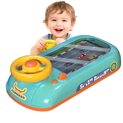 Uuxkgu Car Racing Adventure,Race Adventure Car Steering Wheel Toy,Musical Steering Wheel Toy,Interactive Racing Simulator Console with Gear Lever,Gaming Console Toy for Boys and Girls Ages-A von Uuxkgu