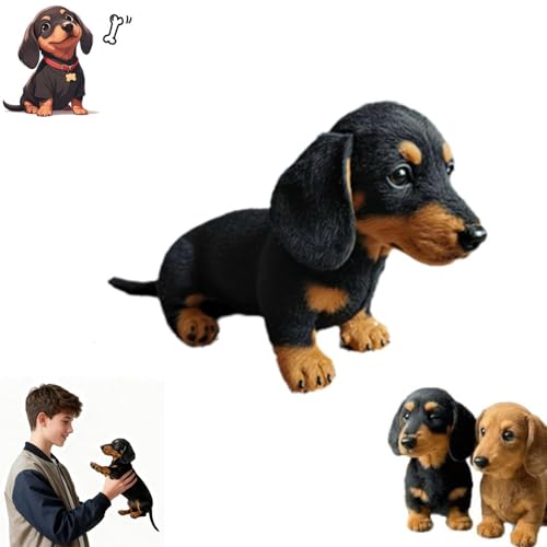 dachy dackel,Dachy 2.0 Plush Dog, Plush Toy,Simulated Dog Sofa Ornaments,The Dachy 2.0 Dackel Plüsch - Emotionale Heilung auf Abruf Die Umarmungen,Bring Relaxation and Comfort-Black||1pcs von Uuxkgu