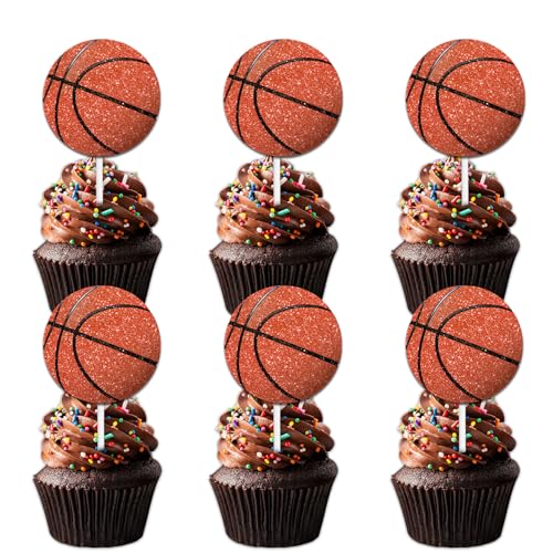 Cupcake-Topper mit Glitzer, Basketball, Dessert, Cupcake-Aufsatz, Picks zum Spielen, Basketball, Themen-Dekoration, für Männer und Frauen, Happy Birthday, Party-Dekorationen, 18 Stück Cupcake-Topper mit Glitzer, Basketball, Dessert, Cupcake-Aufsatz, Picks zum Spielen, Basketball, Themen-Dekoration, für Männer und Frauen, Happy Birthday, Party-Dekorationen, 18 Stück von Uwaikin