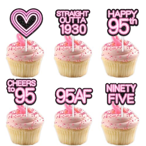 Cupcake-Topper mit Glitzer-Herz, für Straight Outta 1930 Legend Since 1930, Themen-Dekor-Zubehör, Herren, Happy 95th Birthday, Party-Dekorationsset, 18-teilig Cupcake-Topper mit Glitzer-Herz, für Straight Outta 1930 Legend Since 1930, Themen-Dekor-Zubehör, Herren, Happy 95th Birthday, Party-Dekorationsset, 18-teilig von Uwaikin