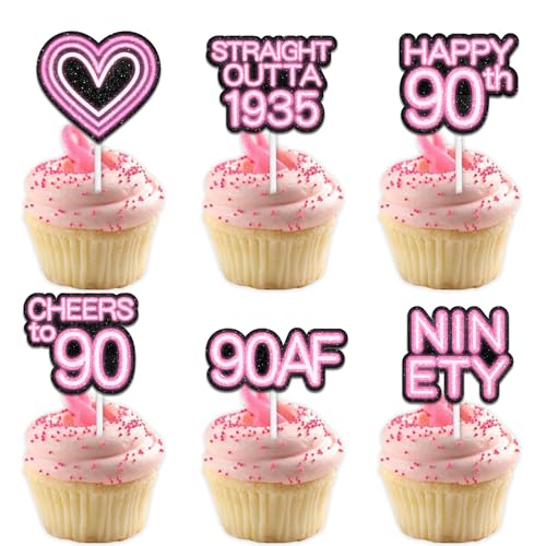 Cupcake-Topper mit Glitzer-Herz, für Straight Outta 1935 Legend Since 1935, Themen-Dekor-Zubehör, Herren, Happy 90th Birthday, Party-Dekorationsset, 18-teilig Cupcake-Topper mit Glitzer-Herz, für Straight Outta 1935 Legend Since 1935, Themen-Dekor-Zubehör, Herren, Happy 90th Birthday, Party-Dekorationsset, 18-teilig von Uwaikin