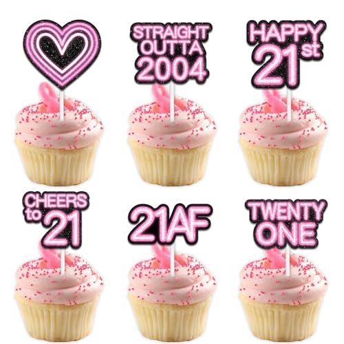 Cupcake-Topper mit Glitzer-Herz, für Straight Outta 2004 Legend Since 2004, Themen-Dekor-Zubehör, Herren, Happy 21st Birthday, Party-Dekorationsset, 18-teilig Cupcake-Topper mit Glitzer-Herz, für Straight Outta 2004 Legend Since 2004, Themen-Dekor-Zubehör, Herren, Happy 21st Birthday, Party-Dekorationsset, 18-teilig von Uwaikin