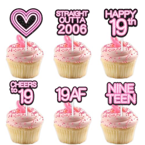 Cupcake-Topper mit Glitzer-Herz, für Straight Outta 2006 Legend Since 2006, Themen-Dekor-Zubehör, Herren, Happy 19th Birthday, Party-Dekorationsset, 18-teilig Cupcake-Topper mit Glitzer-Herz, für Straight Outta 2006 Legend Since 2006, Themen-Dekor-Zubehör, Herren, Happy 19th Birthday, Party-Dekorationsset, 18-teilig von Uwaikin