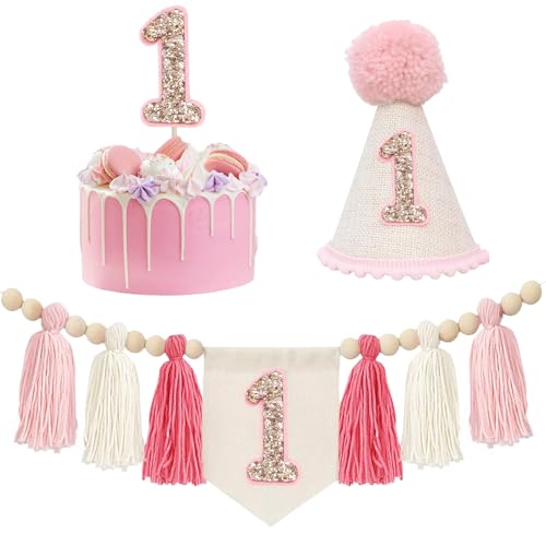 1. Geburtstag Dekorationen für Mädchen Jungen, Baby Erster Geburtstag Hochstuhl Banner Party Dekoration mit Quaste Banner Geburtstag Krone Hut Kuchen Topper für Babyparty Party Supplies 1. Geburtstag Dekorationen für Mädchen Jungen, Baby Erster Geburtstag Hochstuhl Banner Party Dekoration mit Quaste Banner Geburtstag Krone Hut Kuchen Topper für Babyparty Party Supplies von UxClishe