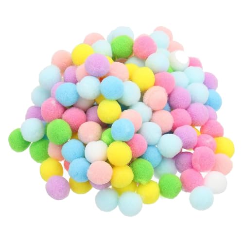 UxicRuya 200 Stück Pompons, Pompons, Bälle, Kunst Und Bastelmaterial für Weihnachtsdekoration, Partys, Schulaktivitäten, Lichtfarbe 2cm von UxicRuya