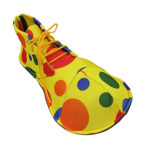 UxicRuya Bunte Clownschuhe lustige Kostümzubehör Cosplay -Schuhe Cosplay Requisiten für Männer Frauen, Runde Punktmuster, Mittel von UxicRuya