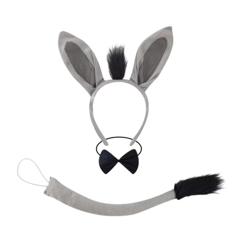UxicRuya Cartoon Eselkostüm mit Fliege für Bühnenauftritte, Geburtstage, Halloween, 3 Stück UxicRuya Cartoon Eselkostüm mit Fliege für Bühnenauftritte, Geburtstage, Halloween, 3 Stück von UxicRuya