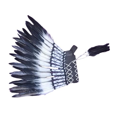 UxicRuya Chief Indian Hut Künstliche Federkopfschmuck Kopfbuch für Halloween Cosplay, Schwarze Feder UxicRuya Chief Indian Hut Künstliche Federkopfschmuck Kopfbuch für Halloween Cosplay, Schwarze Feder von UxicRuya