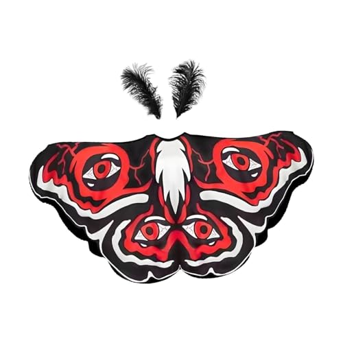 UxicRuya Halloween Schmetterlingsumhang, Halloween Schmetterlingsflügelkostüm Zum Verkleiden, Rot Weiß Schwarz UxicRuya Halloween Schmetterlingsumhang, Halloween Schmetterlingsflügelkostüm Zum Verkleiden, Rot Weiß Schwarz von UxicRuya