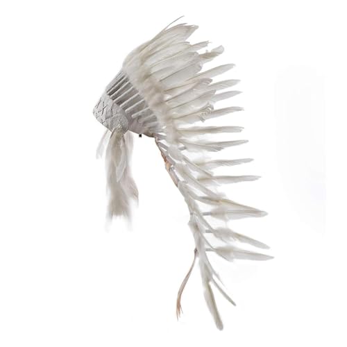 UxicRuya Indianischer Federkopfschmuck für Häuptling-Indianerhut für Festivals von UxicRuya