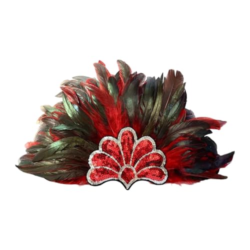 UxicRuya Künstlicher Federkopfschmuck für Rollenspielpartys, Rot UxicRuya Künstlicher Federkopfschmuck für Rollenspielpartys, Rot von UxicRuya
