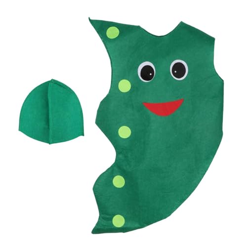 UxicRuya Lustiges Gemüse-Kostüm für Kinder mit Hut, wiederverwendbar, für Jungen und Mädchen, Cosplay-Outfit für Maskerade-Kostüme für Kinder, Edamame von UxicRuya