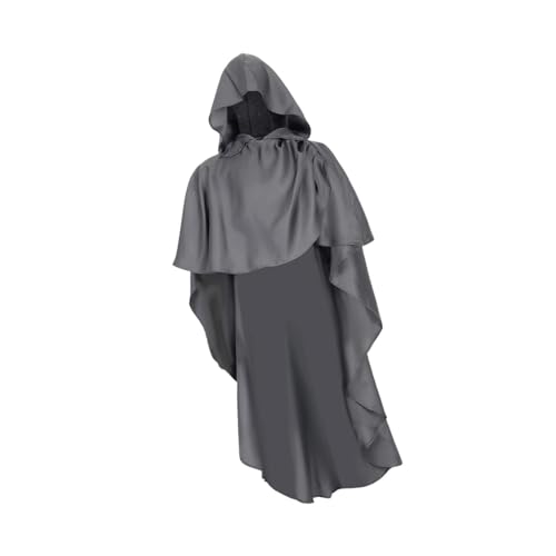 UxicRuya Mittelalterlicher Kapuzenumhang für Halloween, Ideal für Eine Kostümparty, Grau UxicRuya Mittelalterlicher Kapuzenumhang für Halloween, Ideal für Eine Kostümparty, Grau von UxicRuya