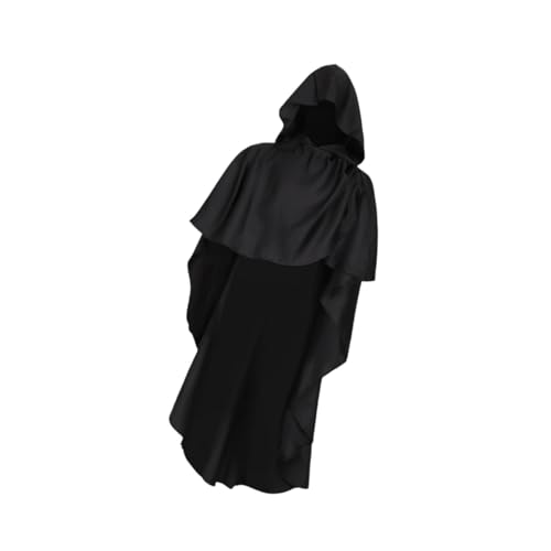 UxicRuya Mittelalterlicher Kapuzenumhang für Halloween, Ideal für Eine Kostümparty, Schwarz UxicRuya Mittelalterlicher Kapuzenumhang für Halloween, Ideal für Eine Kostümparty, Schwarz von UxicRuya