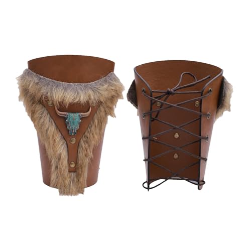 UxicRuya PU Arm Guards Accessoire Handgelenk Guard für Cosplay Halloween Männer Frauen, Braun von UxicRuya