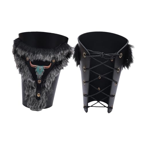 UxicRuya PU Arm Guards Accessoire Handgelenk Guard für Cosplay Halloween Männer Frauen, Schwarz von UxicRuya