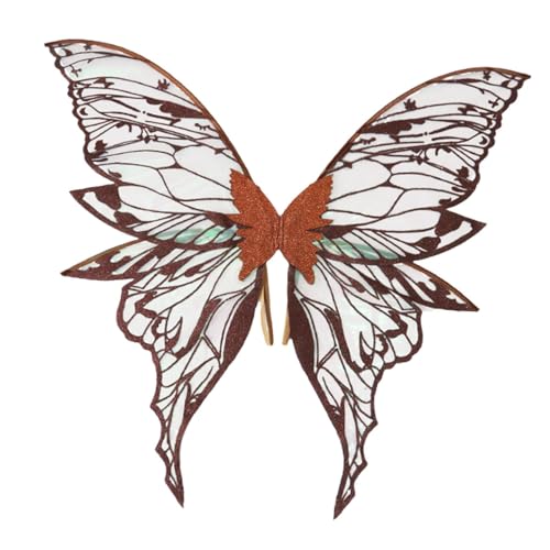 UxicRuya Schmetterlingsflügel Leichtgewichtiger Niedliches Fairy Cosplay Flügel für Maskerade Party Holiday, Braun UxicRuya Schmetterlingsflügel Leichtgewichtiger Niedliches Fairy Cosplay Flügel für Maskerade Party Holiday, Braun von UxicRuya