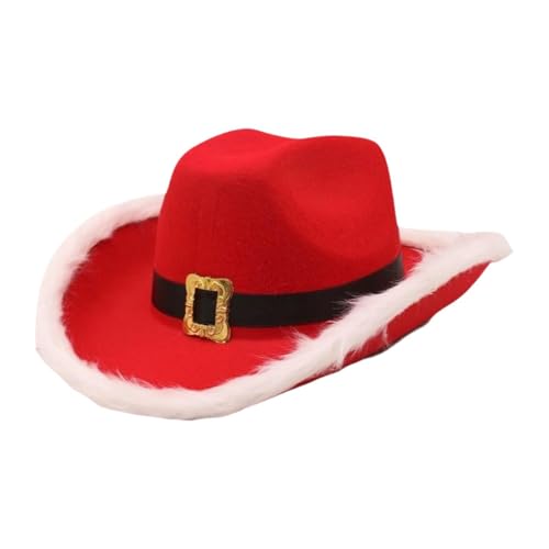 UxicRuya Weihnachts Cowboyhut, Santa Cowgirl Hut für Bühnenauftritt, Karneval UxicRuya Weihnachts Cowboyhut, Santa Cowgirl Hut für Bühnenauftritt, Karneval von UxicRuya