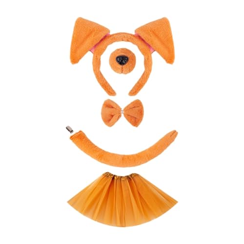 UxicRuya Welpenkostüm Tier Cosplay Set für Geburtstagsfeier Und Auftritt, Orange von UxicRuya