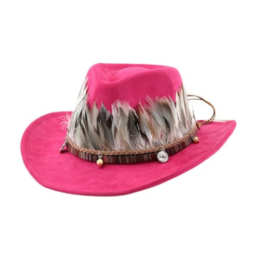 UxicRuya Western Cowboy Hut lässige Männer Frauen für Rollen im Freien Spielen Feiertage Themenparty, Rose Rot UxicRuya Western Cowboy Hut lässige Männer Frauen für Rollen im Freien Spielen Feiertage Themenparty, Rose Rot von UxicRuya