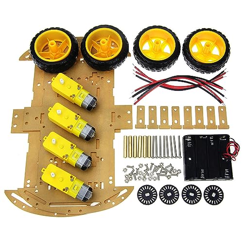 Smart Car Robot, 4WD Smart Robot Car Chassis Kit Gute Richtungsfähigkeit Flexibles Drehen für Unterhaltung Smart Car Robot, 4WD Smart Robot Car Chassis Kit Gute Richtungsfähigkeit Flexibles Drehen für Unterhaltung von Uxsiya