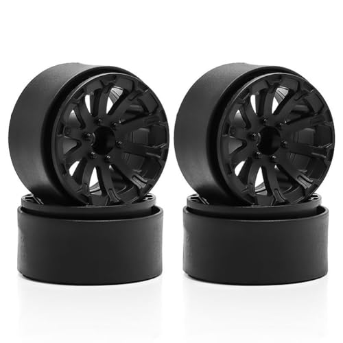 Uxsjakjsd Beadlock Wheel Rim 4pcs 1,9 ABS Kunststoff für 1:10 RC Crawler TRX4 TRX6 AXIAL SCX10 CC01 D90 HUB Schwarz von Uxsjakjsd