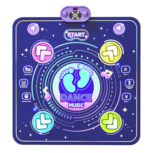 Uxsjakjsd Elektronische Tanzmatte mit Drahtloser Bluetooth LED Light Family Music Game Matte von Uxsjakjsd