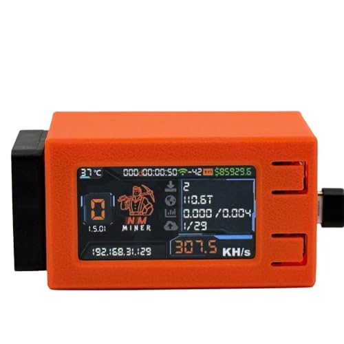 Uxsjakjsd Nerdminer 307KH/S BTC Solo Lottery Miner 1.91 Farbdisplay Bitcoin BTC Miner Nerd Miner mit Kühlgebläse von Uxsjakjsd