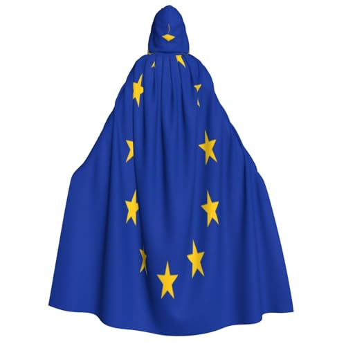 Uyhhgqw EU-Flagge Halloween Hexenkostüm Herren Damen Kapuzenumhang Horror Horror Halloween Kostüm Cosplay Kostüm von Uyhhgqw
