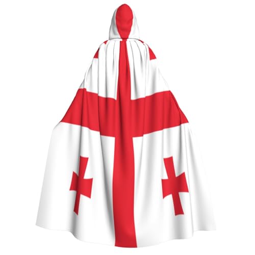 Uyhhgqw Flagge Georgiens Halloween Hexenkostüm Herren Damen Kapuzenumhang Horror Horror Halloween Kostüm Cosplay Kostüm von Uyhhgqw