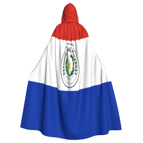 Uyhhgqw Flagge Paraguays Halloween Hexenkostüm Herren Damen Kapuzenumhang Horror Horror Halloween Kostüm Cosplay Kostüm von Uyhhgqw