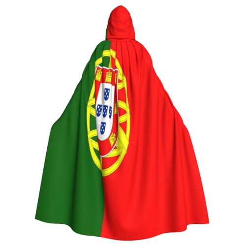 Uyhhgqw Flagge Portugals Halloween Hexenkostüm Herren Damen Kapuzenumhang Horror Horror Halloween Kostüm Cosplay Kostüm von Uyhhgqw