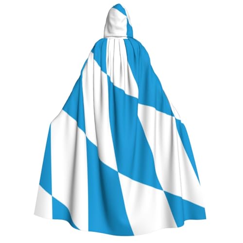 Uyhhgqw Flagge der bayerischen Raute Variante Halloween Hexenkostüm Herren Damen Kapuzenumhang Horror Horror Halloween Kostüm Cosplay Kostüm von Uyhhgqw