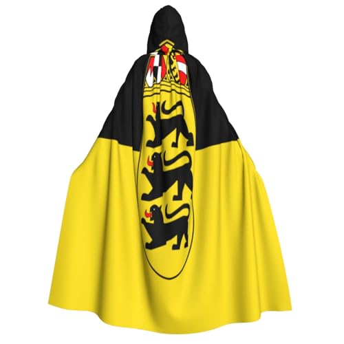Uyhhgqw Flagge des Landes Baden-Württemberg Halloween Hexenkostüm Herren Damen Kapuzenumhang Horror Horror Halloween Kostüm Cosplay Kostüm von Uyhhgqw