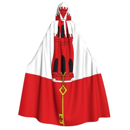 Uyhhgqw Flagge von Gibraltar Halloween Hexenkostüm Herren Damen Kapuzenumhang Horror Horror Halloween Kostüm Cosplay Kostüm von Uyhhgqw