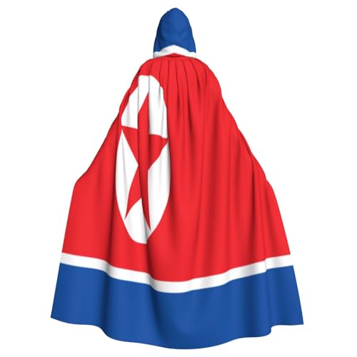 Uyhhgqw Halloween Hexenkostüm Nordkoreanische Flagge Herren Damen Kapuzenumhang Horror Horror Halloween Kostüm Cosplay Kostüm von Uyhhgqw