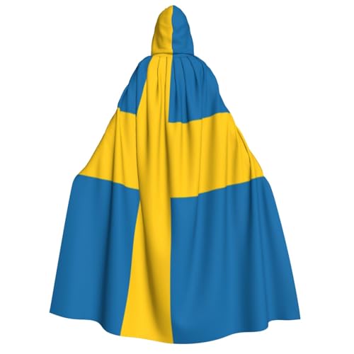 Uyhhgqw Halloween Hexenkostüm Schwedenflagge Herren Damen Kapuzenumhang Horror Horror Halloween Kostüm Cosplay Kostüm von Uyhhgqw
