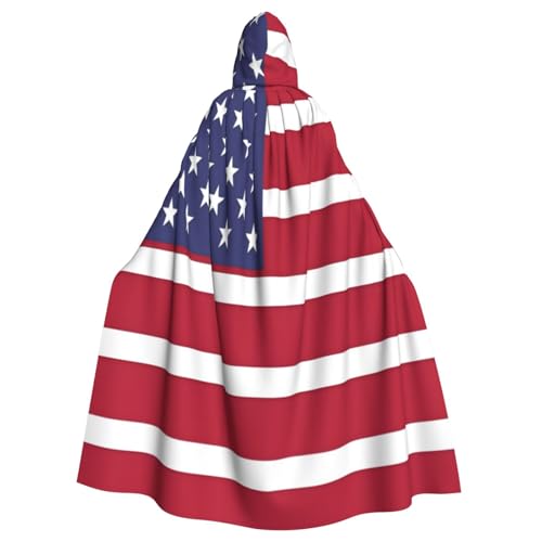 Uyhhgqw Halloween-Hexenkostüm mit amerikanischer Flagge, für Herren und Damen, mit Kapuze, Horror, Horror, Halloween-Kostüm, Cosplay-Kostüm von Uyhhgqw