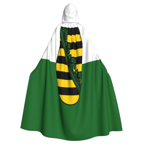 Uyhhgqw Hexenkostüm mit Sachsenflagge, Halloween-Hexenkostüm, für Herren und Damen, mit Kapuze, Horror, Horror, Halloween-Kostüm, Cosplay-Kostüm von Uyhhgqw