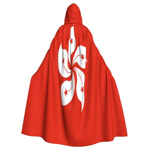 Uyhhgqw Hongkong Flagge Halloween Hexenkostüm Herren Damen Kapuzenumhang Horror Horror Halloween Kostüm Cosplay Kostüm von Uyhhgqw