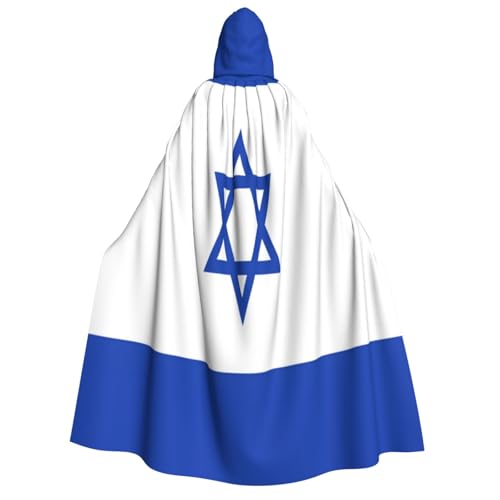 Uyhhgqw Israel Flagge Halloween Hexenkostüm Herren Damen Kapuzenumhang Horror Horror Halloween Kostüm Cosplay Kostüm von Uyhhgqw