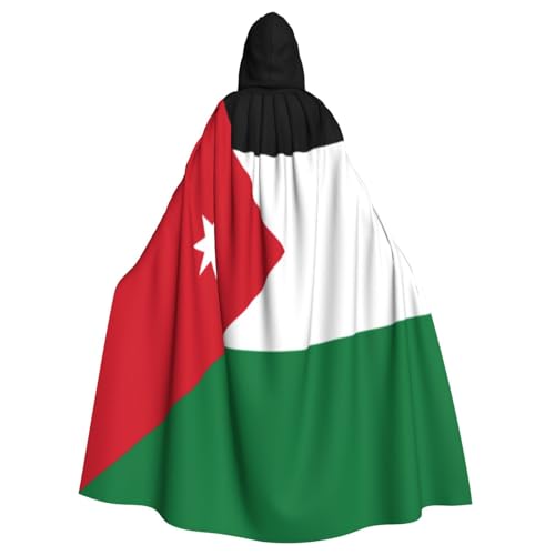 Uyhhgqw Jordanische Flagge Halloween Hexenkostüm Herren Damen Kapuzenumhang Horror Horror Halloween Kostüm Cosplay Kostüm von Uyhhgqw