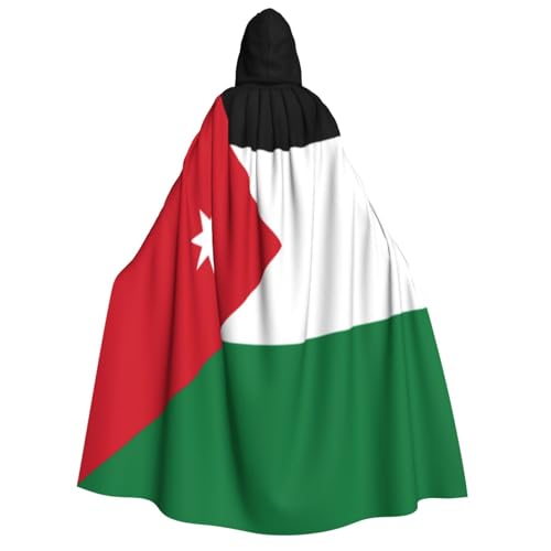 Uyhhgqw Jordanische Flagge Halloween Hexenkostüm Herren Damen Kapuzenumhang Horror Horror Halloween Kostüm Cosplay Kostüm von Uyhhgqw