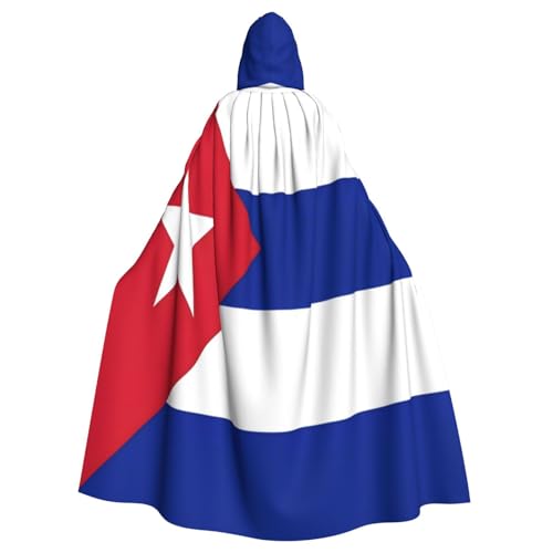 Uyhhgqw Kubanische Flagge Halloween Hexe Kostüm Herren Damen Kapuzenumhang Horror Horror Halloween Kostüm Cosplay Kostüm von Uyhhgqw